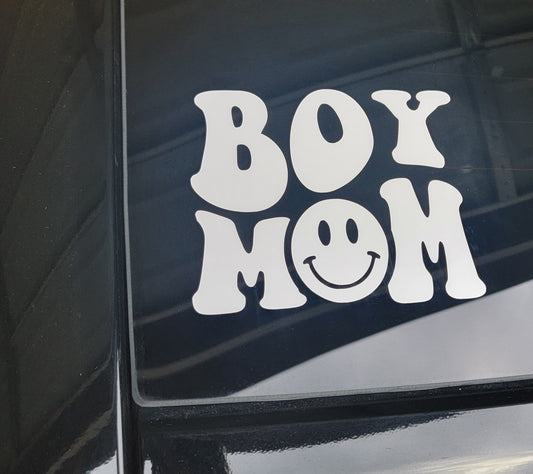 Boy Mom Smiley Decal