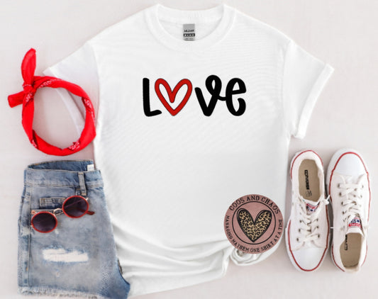 Reg/Glitter Valentines LOVE Tee