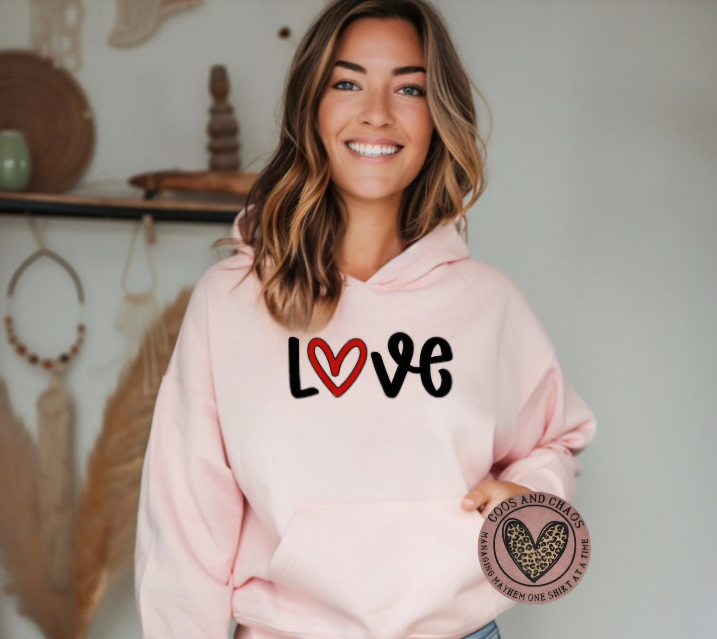 Reg/Glitter Valentines LOVE Hoodie