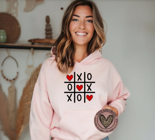 V-Day Tic-Tac-Toe Hoodie