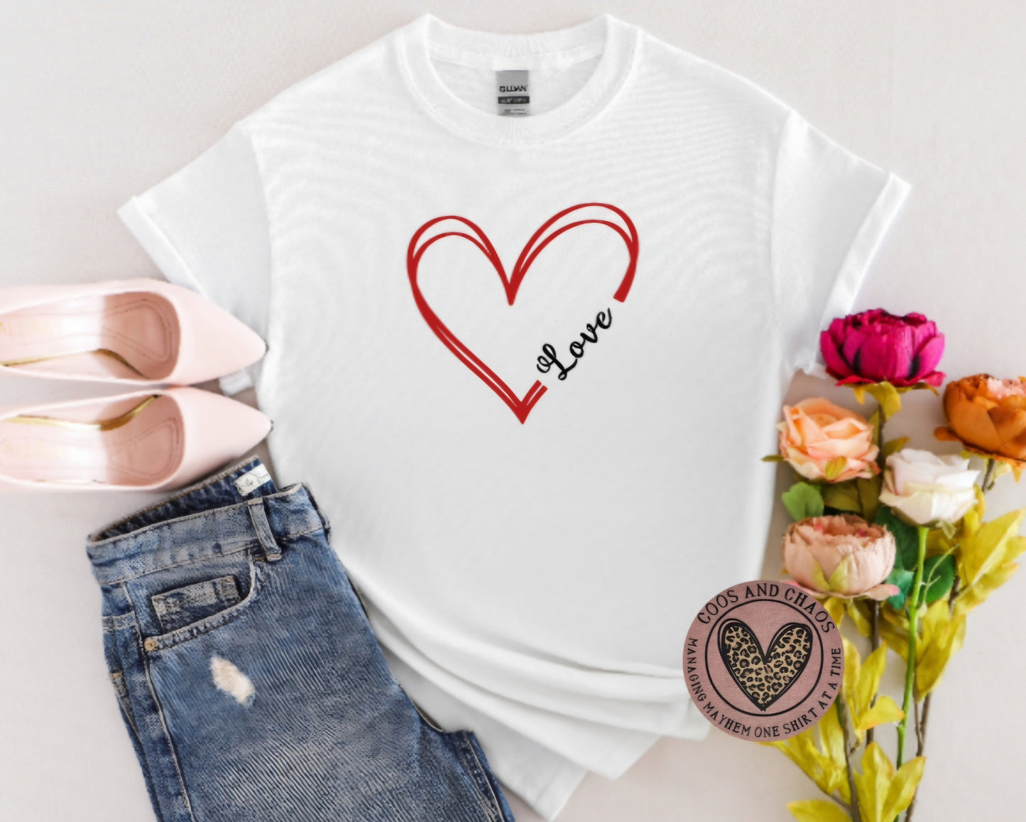 Love DOODLE HEART Tee/Crew/Hoodie