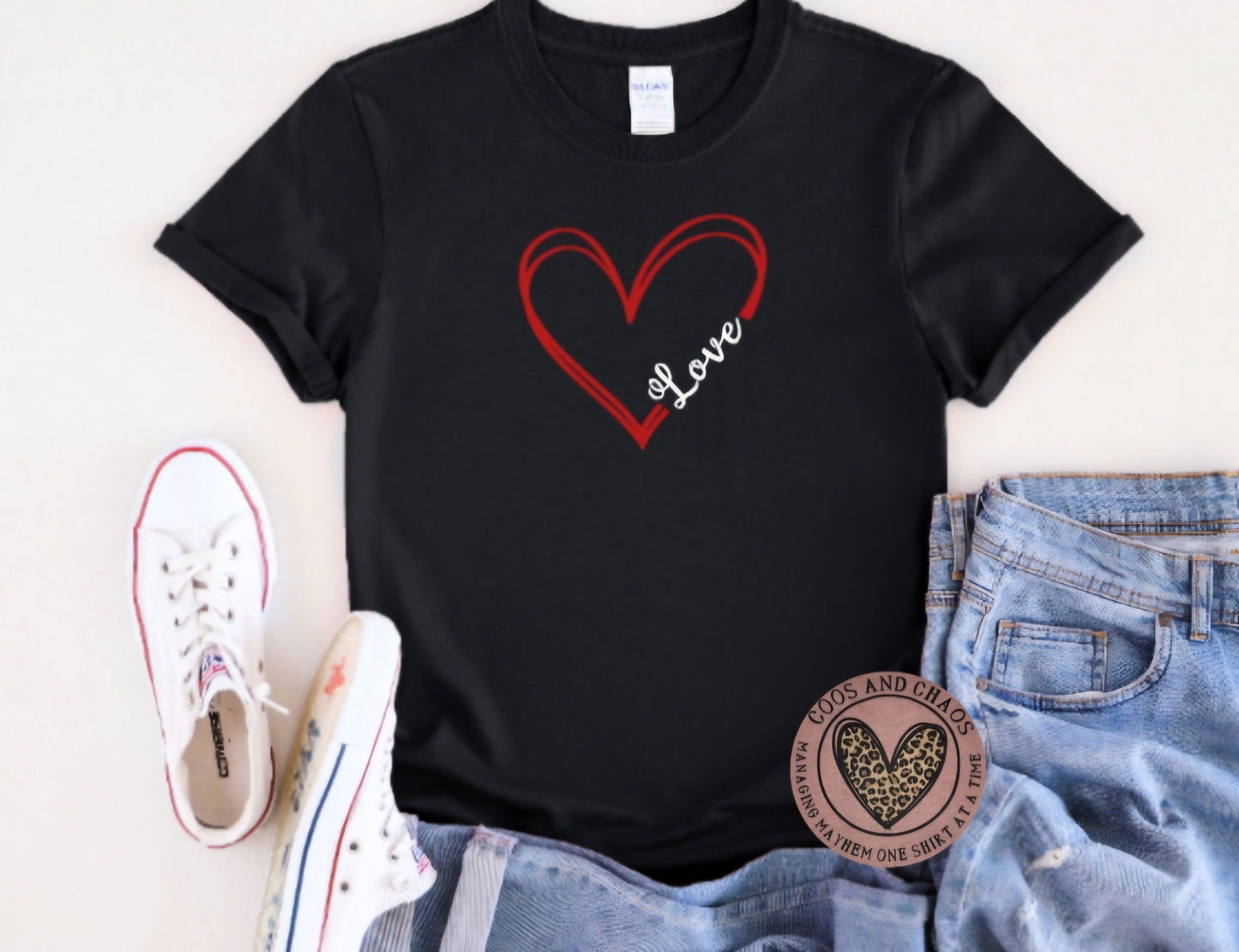 Love DOODLE HEART Tee/Crew/Hoodie