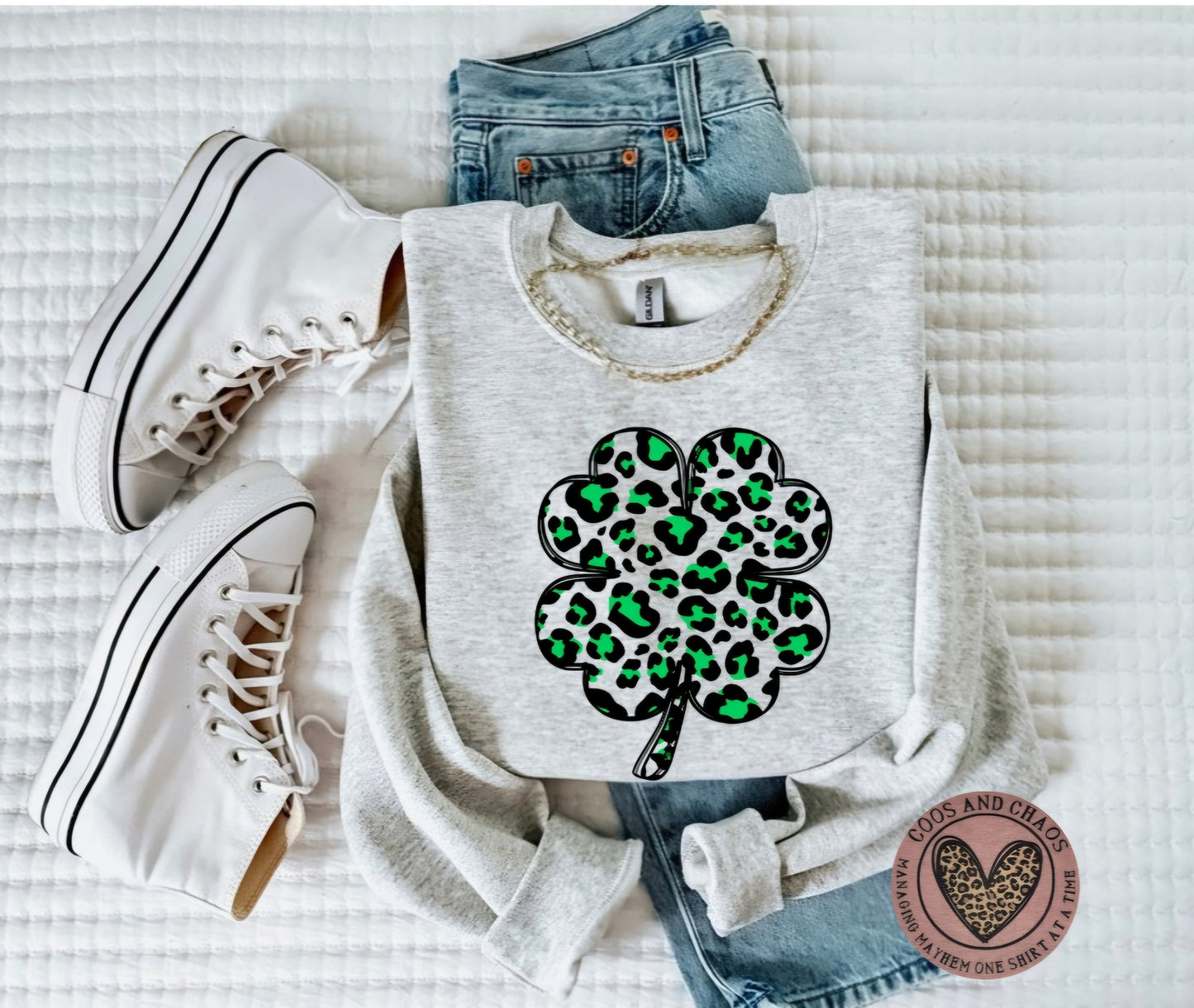 Shamrock Leopard Tee/Crew