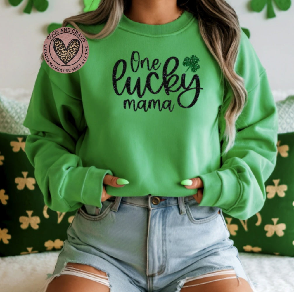 One LUCKY mama Tee/Crewneck