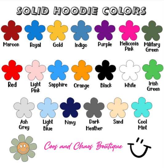 SOLID HOODIE COLORS