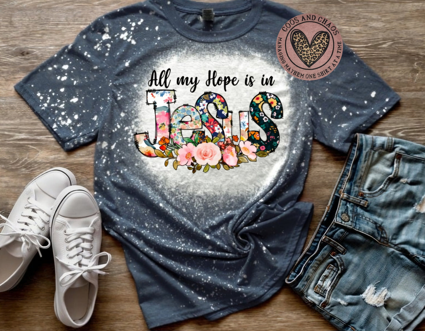 Hope in Jesus Flower-Tee